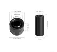 babominimer M20 Collet Chuck Conversion Kit with Nut for for Router and Engraving Machines, Fits 6mm, 6.35mm, 8mm, 10mm Shanks, Carbon Steel Heat Treated Split Bushing Adapter(12x6.35)
