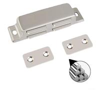 babominimer Magnetic Door Catch Heavy Duty Stainless Steel Cupboard Latch Strong Cabinet Magnet Closure Silver for for Kitchen Bathroom Boat Campervan with for for Ultra-Thin Strike