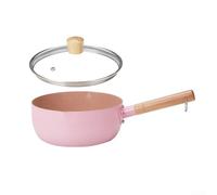 babominimer Maifan Stone Non-stick Pot With A Lid,Japanese Style Small Milk Pot Non-Stick Coating Hot Milk Small Soup Pot,Noodle Soup Sauce Pan Baby Food Cooking Pot(Pink 18cm)