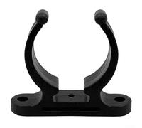 babominimer Marine Nylon Boat Hook Clip Paddle Rod Holder Accessory Compatible with for Canoe Raft Dinghy, Fits 38mm 1.5 Inch Pole, Lasting Black Plastic Clamp with Double Fixing
