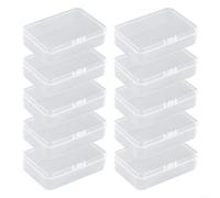 babominimer Mini Plastic Storage Box Set of 10, 9.5x6.5x2.5cm Clear PP Organizer Cases with Lids for Jewelry, Beads, Screws, Pills, Fishing Tackle, Cosmetics, Medicines,