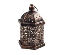babominimer Moroccan Style Metal Lantern Hanging Ornaments Brass Effect Small Medium Large Indoor Outdoor Lamps Arabic Indoor Candle Tea Light Holder As Indian Party Home Decoration(Small)