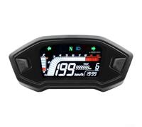 babominimer Motorcycle LCD Digital Instrument Speedometer Tachometer with Fuel Level Gauge, Waterproof and Heat Resistant, Compatible with For ATV, Black ABS Plastic and Metal