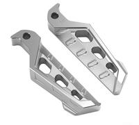 babominimer Motorcycle Rear Footrest for CNC Aluminium Alloy Anti-Skid Left and Right Passenger Foot Pegs Direct Install for NMAX155 Scooter Replacement(Silver)