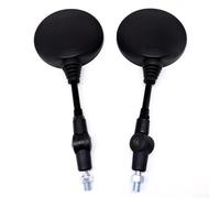 babominimer Motorcycle Rearview Mirror Set with Adjustable Rotating Design, Convex Glass Wide View for Enhanced Visibility and Safety, Black ABS Housing, Sturdy Aluminum