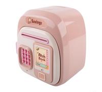 babominimer Password Piggy Bank with Fingerprint and Code Unlocking, Large Capacity ABS Plastic Safe for Money Storage and Financial Education, Requires 3 AA(pink-A)