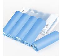 babominimer Portable Camping Waste Bags 5 Rolls 60PCS Rubbish Sacks for Outdoor Festival Hiking Boating Caravan Van Travel Bushcraft Allotment Home Use PE(Blue)