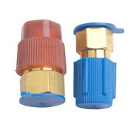 babominimer R12 R22 to R134a AC Retrofit Fitting Adapter Kit with High and Low Side Conversion for Vehicles 1976-1995, Aluminum+Copper Construction, Red+Blue