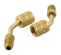 babominimer R410A Adapter Set, 2 PCS Brass 5/16" SAE Female Quick Couplers to 1/4" SAE Male Flare Fittings, Thimble Design for for Mini Split Air Conditioners, for for HVAC and
