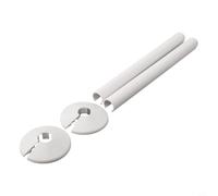 babominimer Radiator Pipe Covers and Collars Set, 200mm Plastic Sleeves for for 15mm Radiator Pipes, Chrome Finish Tube Covers for for Bathroom or Home Heating Pipework, Easy(White)