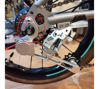 babominimer Rear Derailleur Chain Tensioner 5/6/7 Speed Flywheel Compatible with for P Line T Line Folding, Aluminum Alloy Tail Hook Mount with 8T Nylon Guide(A)
