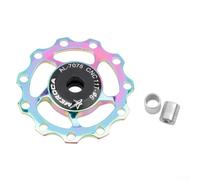babominimer Rear Derailleur Wheel 11T 13T Guide Pulley System with Sealed Steel Bearings, High Strength Aluminum Alloy, Waterproof Dustproof Replacement for Road(11T colorful)