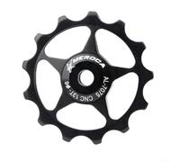 babominimer Rear Derailleur Wheel 11T 13T Guide Pulley System with Sealed Steel Bearings, High Strength Aluminum Alloy, Waterproof Dustproof Replacement for Road(13T black)