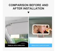 babominimer Rechargeable LED Vanity Mirror for Car Sun Visor | Adjustable Brightness with Cool White Warm Yellow Lights | 1500mAh Battery USB Powered Makeup Mirror(Pink)