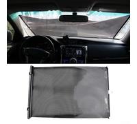 babominimer Retractable Car Windscreen Sun Shade Curtain 45x125cm Black PVC Anti-UV Heat Insulation Roll Up Design with Strong Suction Mount for Sun Protection Fits Most