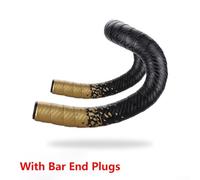babominimer Road Handlebar Tape Sponge Padded Grip Wrap with Carbon Pattern Superficies and Breathable Soft Leather Feel, Comfortable Non Slip Bar Ribbon for(Black Gold)