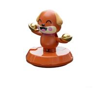 babominimer Rotating Solar Car Figure, Solar-Powered Car Ornament with Swinging Motion for Car Interior, Mount, ABS Material, Fits Front of Vehicle,(Little fat dog)