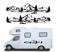 babominimer RV Sticker Tree Decal Mountain Scene Vinyl Graphic Kit for Camper Van, 78" (198 cm), Black/Red/White(Black-100CM/39 inch)