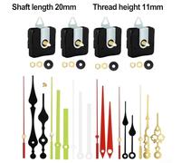 babominimer Silent DIY Clock Movement Mechanism with 6 Pairs of Metal Hands for Wall Clock Repair and Craft Projects, 4PCS Sweep Second Quartz Movements and Pointers Sets(E)