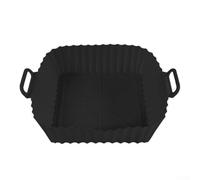 babominimer Silicone Baking Mats for, 21 x 18 cm Reusable Non-, 4 Pack Set of Square Trays Compatible with Most Air Fryers, for Easy Clean Heat-Resistant(Black)