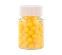babominimer Silicone Floating Corn Bait Fishing Beads, 8mm 10mm 14mm Soft Floating Balls with Corn Flavor for Carp Fishing, Yellow Buoyant Lure Pellets in Bottle, (8mm large)