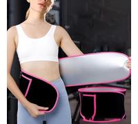 babominimer Silver Ion Waist Trimmer Belt for Weight Loss and Back Support, Adjustable Neoprene Sweat Belt Promotes Thermogenic Sweating and Core Training, Supports Lower(Pink Mean code)