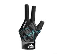babominimer Snooker Billiard Cue Glove for Left Hand - 3 Finger Open Design with Non-Slip Silicone Palm, Adjustable Wrist, Smooth Low-Friction Fit, Breathable Polyester(B M)