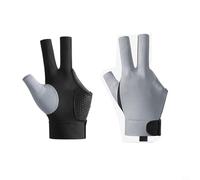 babominimer Snooker Pool Billiard Glove 3 Finger Cue Shooter Spandex with Breathable Mesh Anti Slip Grip Adjustable Wrist Strap for Improved Cue Control and Hand(Gray Right+Left)