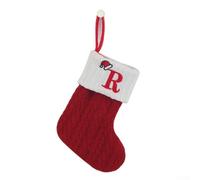 babominimer Snowflake And Alphabet Knitted Christmas Stocking For Holiday Decoration And Candy Bags, Comes With Rope For Hanging(R)