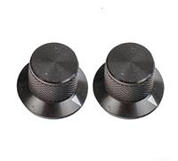 babominimer Solid Aluminum Potentiometer Knob Set, 2-Pack for CNC Machined Audio Control Replacement Switch Knobs with 6mm Shaft Hole, 22x17mm Size, Compatible with Audio(Black)