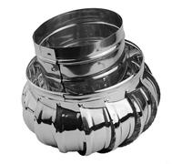 babominimer Stainless Steel Rotating Chimney Cowl Cap for Smoke Vent Pipes - Anti Downdraught Wind Spinner Cover with Fixing Kit, Fits Most Standard Pots(Ø150 MM)