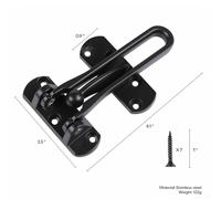 babominimer Stainless Steel Security Door Chain Lock with Heavy Duty Swing Bar and Anti-Theft Buckle, Childproof Privacy Latch for for Bedroom, Hotel or Apartment Front Doors,(Black)