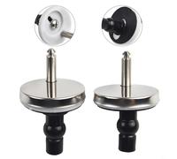 babominimer Stainless Steel Toilet Seat Hinges Replacement Set, 2X Heavy Duty Top Fix Hinges with Quick Release Soft Close Mechanism, Fits Most Standard Back to Wall or