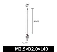 babominimer Steel Dial Indicator Probe with M2.5 Thread Point, 0.01mm Accuracy Measuring Head Extension Rod for for Micrometer, Gauge and Height Gauge Applications,(M2.5*D2*L40)