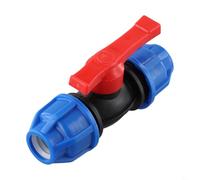 babominimer Stop Tap Valve 20mm 25mm 32mm PE Ball Valve Water Pipe End Fitting for Plumbing Irrigation Systems, Black + Blue(20mm)