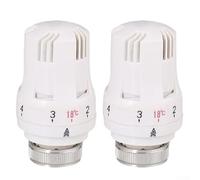 babominimer Thermostatic Radiator Valve Head M30 x 1.5 for Central Heating Radiators, ABS+PC White Heating Control Knob with Adjustable Range 6-28°C,