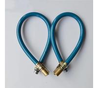 babominimer Tire Pressure Gauge Inflator Hose Tube for Car Auto Air Tyre, Flexible Rubber and Metal Tool with Lock-On Clip, 375mm Length, for Standard(Blue)