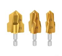 babominimer Titanium-coated step drill bit set, 20mm, 25mm, and 32mm with hexagonal shank, for expanding holes in PPR pipes and metals(2pcs 25mm)