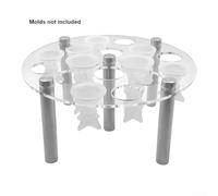 babominimer Transparent Acrylic Chess Moulding Holder with 16 Slots for Separate Storage of Chess Pieces, Stable 5-Leg Base, Assembly, Suitable for DIY Chess Piece Casting(Without Molds)