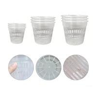 babominimer Transparent Orchid Pot, 4.3-inch With Drainage Holes And Tray, Suitable For Indoor And Outdoor Planting, Monitoring Root Health(4CM)
