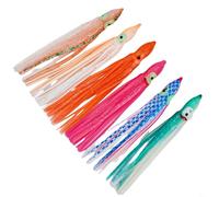 babominimer Tuna Fishing Lure with Feather Trolling Skirt, 145g Saltwater Big Game Bait Rigged with Stainless Steel Hook, Offshore Trolling Jig for Marlin, Mahi Mahi and(dark green)