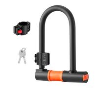 babominimer U-Lock Heavy Duty Alloy Steel 16mm Shackle Anti-Theft with 120cm Steel Cable and 2 Keys, Weatherproof Silicone Cover for Road, Mountain and Electric(U-lock Lock)