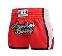 babominimer Unisex Boxing Shorts for Muay Thai and Fitness Training, Lightweight Breathable Polyester Trunks with Elastic Waistband and Printed Pattern, Suitable Fight(Red XXXL)