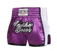 babominimer Unisex Boxing Shorts for Muay Thai and Fitness Training, Lightweight Breathable Polyester Trunks with Elastic Waistband and Printed Pattern, Suitable Fight(Purple M)