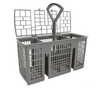 babominimer Usual Dishwasher Cutlery Basket Compatible with for HOTPOINT for GORENJE and More, 6-Compartment Grey Plastic Utensil Holder with