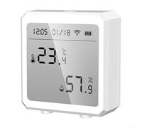 babominimer WiFi Thermometer Hygrometer with App Alerts, Indoor Temperature and Humidity Monitor, Digital LCD Display, Voice Control, Remote Access, Data Export, Low