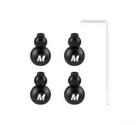 babominimer Wire Tail Set, 4pcs High-Strength Aluminum Alloy Cable End, Cut Anodized Finish, 12.5mm x 8mm x 1.8mm, Screw Fixed, Fraying on(Black)