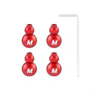 babominimer Wire Tail Set, 4pcs High-Strength Aluminum Alloy Cable End, Cut Anodized Finish, 12.5mm x 8mm x 1.8mm, Screw Fixed, Fraying on(red)