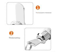 babominimer Zinc Alloy Cam Lock for Cabinet, Drawer, Mailbox & Light Box | 16mm/20mm/25mm/30mm Sizes | Silver Finish with 2 Keys | For Easy to Install for Home or Office Secu(20MM)