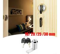 babominimer Zinc Alloy Cam Lock with 2 Keys for for Cabinet, Drawer, Mailbox, Cupboard, Locker - 16mm, 20mm, 25mm, 30mm Sizes - Secure Cylinder Lock for for Wood, Metal, Glass(16mm)